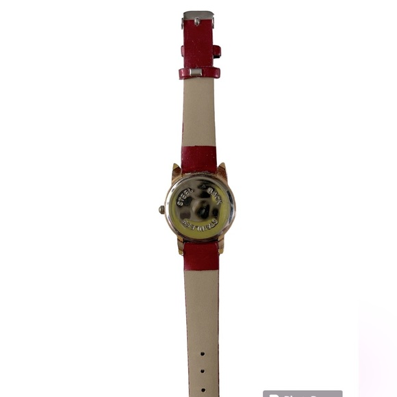 Fashion Cat w/glasses and rhinestone bowtie watch. Worn one time only. - Picture 4 of 5